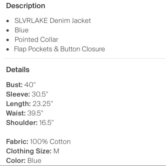 SLVRLAKE Raglan Trucker Jean Jacket Medium - Picture 11 of 11